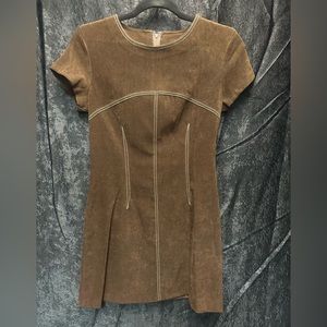 Vintage Faux Suede Mini Dress